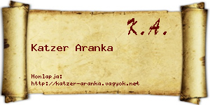 Katzer Aranka névjegykártya